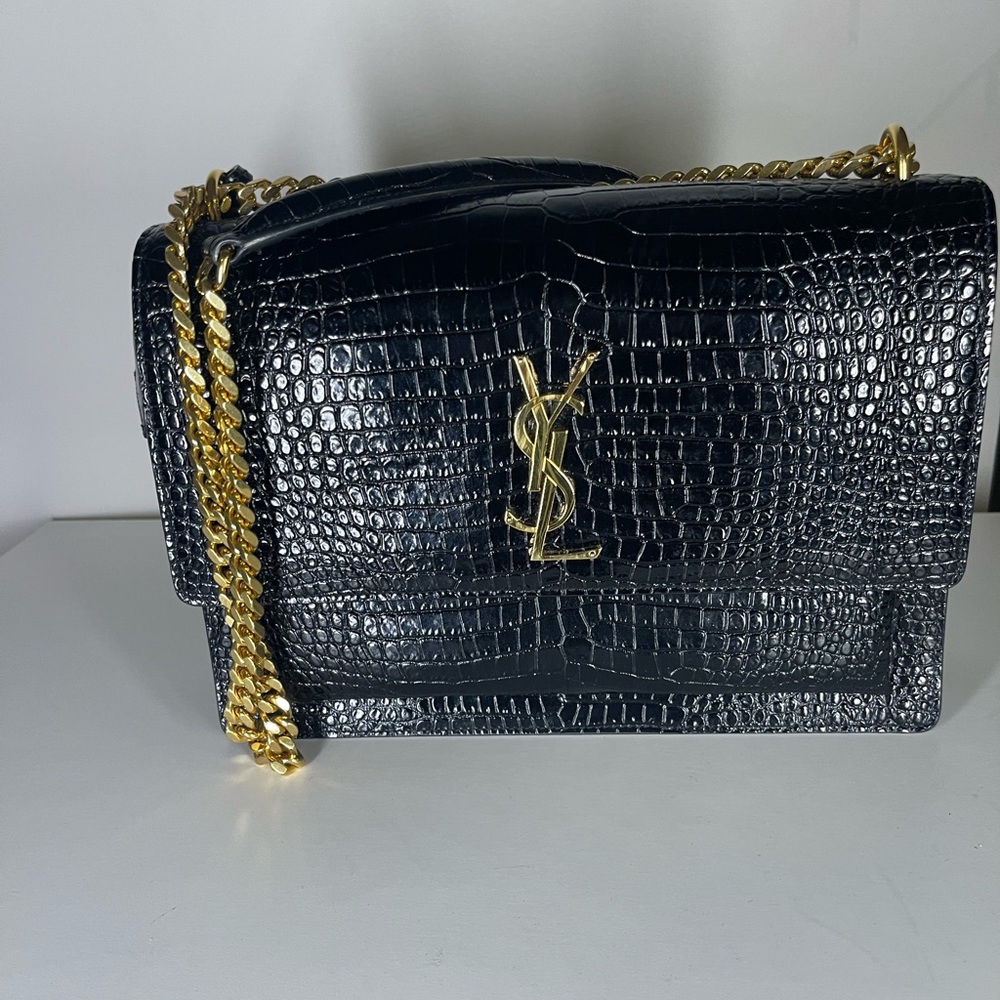 YSL CROC SUNSET PURSE